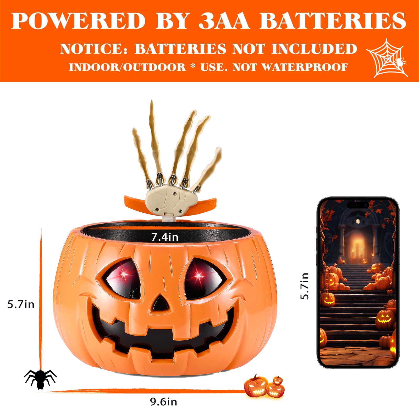 ハロウィン Trick or Treat ボウル 手のオブジェ付き Amazon.co.jp: Anlass ハロウィン キャンディボウル アニメーション